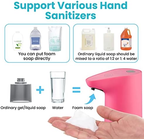 Автоматично дозиране система сапун GOESMO с Безконтактни Перезаряжаемостью, Водоустойчив Опаковка от Сапун за Баня, Кухня,