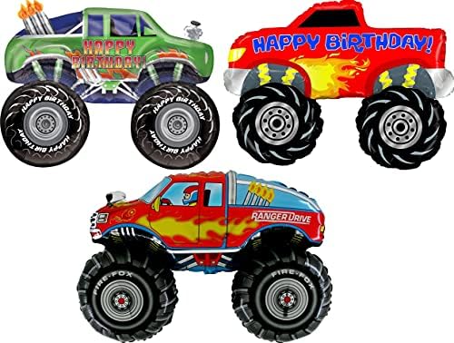 Monster Truck Рали Аксесоари за партита, украси за букети от балони на рожден ден, камион 3