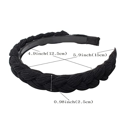 Cuizhiyu, 3 опаковки Черни Прости чалми на главата за жените, нескользящие Ленти за коса, панделка за коса с гъвкави проводници