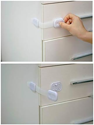 Предпазни ключалки за шкафове със защита от деца за врати, чекмеджета, домакински уреди, седалки за тоалетна, фурна. Не се изисква пробиване
