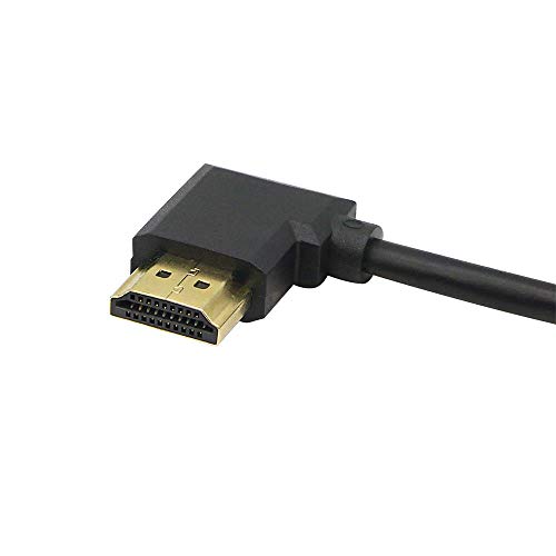 SinLoon Позлатени Високоскоростен 90-ъглов десен кабел-адаптер за HDMI Male to Left HDMI Male Поддържа Ethernet, 3D и връщане на