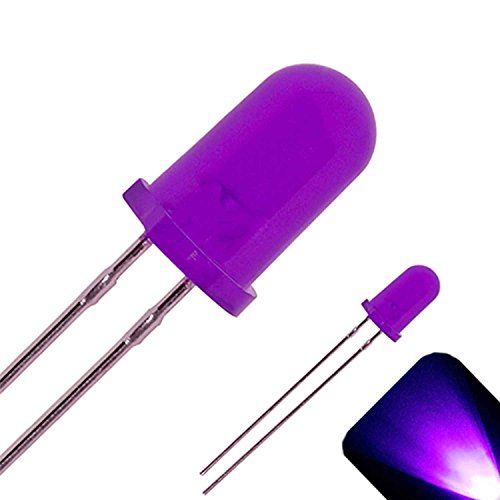Множествена на УВ-светлина с кръгла горна част на 5 мм /purple led - Ултра ярък (опаковка от 250 броя)
