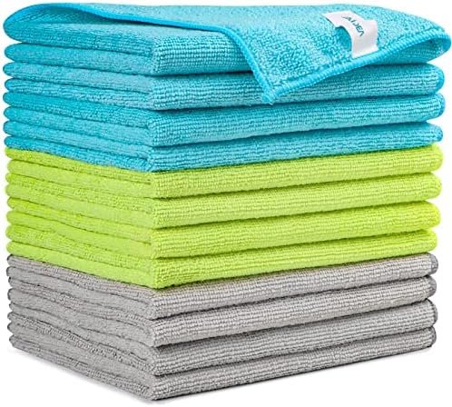 Почистващи кърпи от микрофибър AIDEA-12PK, По-меки, добре абсорбиращи, гладка, без разводи за дома, кухни, кола, подаръци,