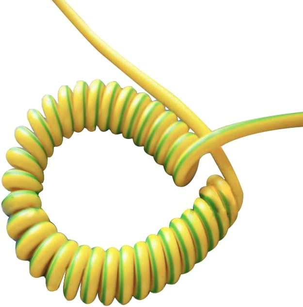 1 бр. Жълт/зелен Пружинен Спирален кабел е Жълто-зелен проводник за заземяване Одножильный 20/18/17/15/13/11/9 /7AWG Термоусадочный
