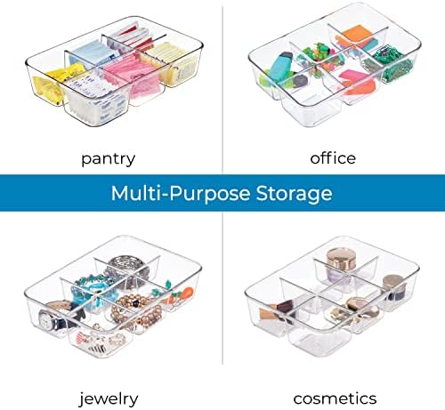 Органайзер за IDesign разделени на пакети и пакетчета чай за кухненските шкафове и плотове, Колекция от Линус - 6,5 x 9,5 x 2,25 - Прозрачен