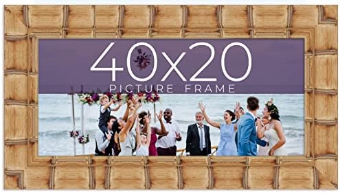 Рамка 40x20 Бежовата Рамка за снимки от дърво с Ширина 3 см | Вътрешна дълбочина на обхвата 0,5 инча | фото рамка от естествен бамбук,