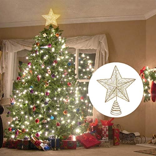 DOITOOL 1 бр., Коледна Елха, Звезда Topper, led лампа за помещения, златна Звездна Елха, Topper на Батерии, Коледно Дърво,