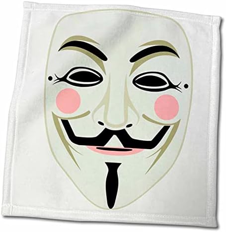 3dRose Анонимен Маска Символ на данни, компютърен хакер Модерен Съвременен - Кърпи (twl-254234-3)