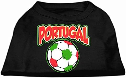 Тениска Mirage Pet Products Portugal Soccer С Трафаретным принтом, Голяма, Черна