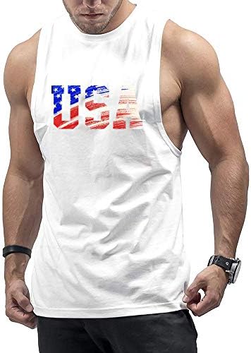 Мъжки Ежедневни Тениска GymLeader с Флага на САЩ, Спортни Потници за Бодибилдинг