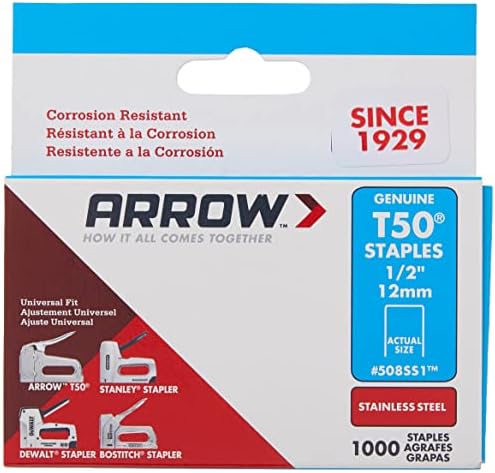 Задържане детайл Arrow 508SS1 Оригинални Скоби от неръждаема стомана T50 1/2, 1000 броя в опаковка