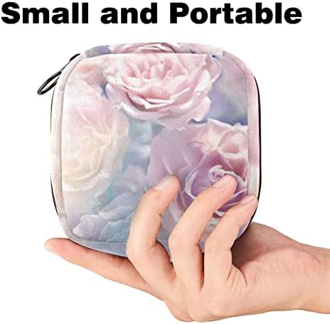 Чанта За Съхранение на Хигиенни Кърпички, Периодична Чанта, Чанта За Тампони, Косметичка, Розово Модел във формата На цвете Роза