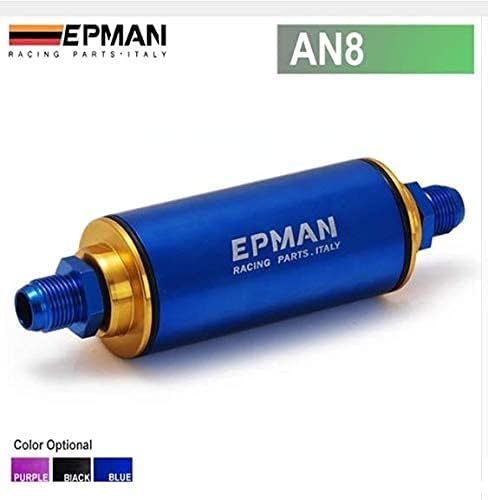 Epman -Висококачествен Универсален Алуминиев Горивния филтър AN8 за бензин Със стоманена елемент SS TR-OF08 с дебелина 100 Микрона