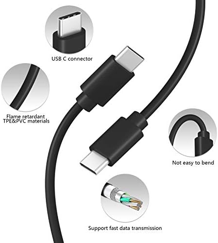 2 опаковки-Кабел за бързо зарядно устройство, USB 3A C дължина 6,5 метра за зареждане Нов Пожар HD10-11-то поколение 2021 година