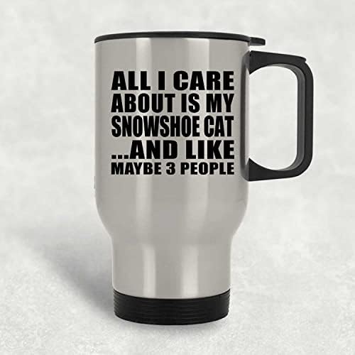 Designsify Всичко, за което не ми Пука, Това е Моята Котка със Снегоходки, Сребърен Пътна Чаша 14 грама, на Чаша с Изолация