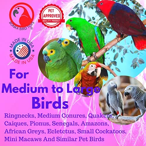 Bonka Bird Toys Лешникотрошачката Цветни Здрав От Неръждаема Стомана Разтегателен Папагал Ара Африкански Сив Какаду (Един Лешникотрошачката,