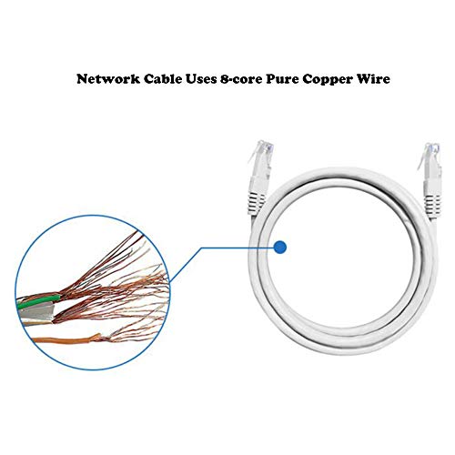 кабел bluedery Ethernet, 3-Крак 8-жилен Кабел RJ-45 Високоскоростен Мрежов кабел Gigabit ethernet 10/100 Mbit/бял