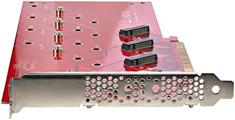 StarTech.com Карта-адаптер Quad M. 2 PCIe, PCIe x16 за твърди дискове Quad NVMe или AHCI M. 2, PCI Express 4.0, скорост 7,8 Gbit/s, е