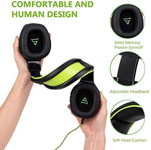 SUPSOO G813 Слушалки за Xbox One Детска слушалки за PS4 Игри режийни слушалки с микрофон Xbox one с led подсветка и шумоподавляющим микрофон