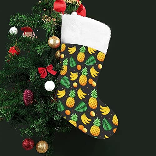 Ананас, Банан, Портокал Коледен Отглеждане Окачени Чорапи С Принтом Коледно Дърво Украса За Камината