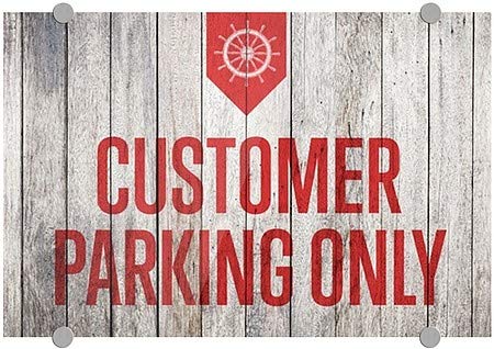 CGSignLab | Акрил знак на Премиум-клас Паркинг само за клиенти - Кораби дърво | 18 x12