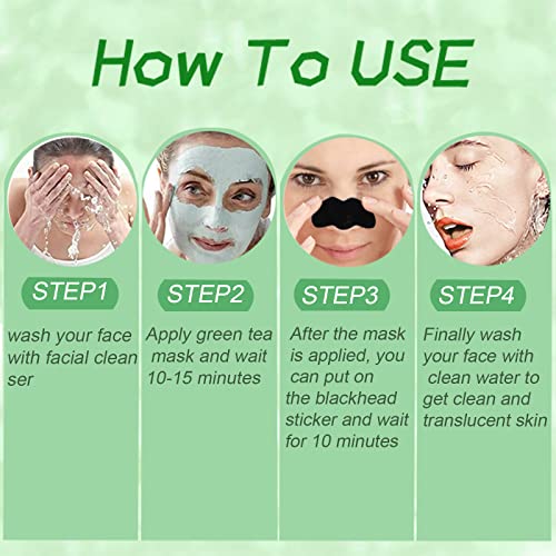 Маска за лице-стик за дълбоко почистване от зелен Чай, Зелена Маска за лице, Маска за лице-Стик за премахване на черни точки от зелен