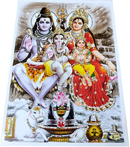 професия Индия магазин за най-добрите индийски работи Семеен плакат на Лорд Шива / Отпечатване на изображения на Хиндуисткия Бог с пайети
