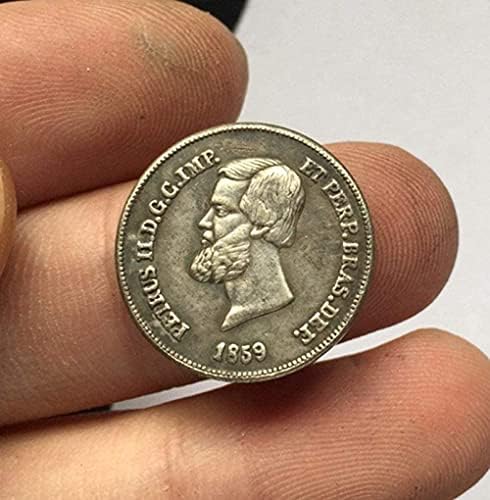 1858 Бразилски монети От Омедненного Сребро, Антични Монети Монети Занаяти Колекция от Монети Възпоменателна Монета