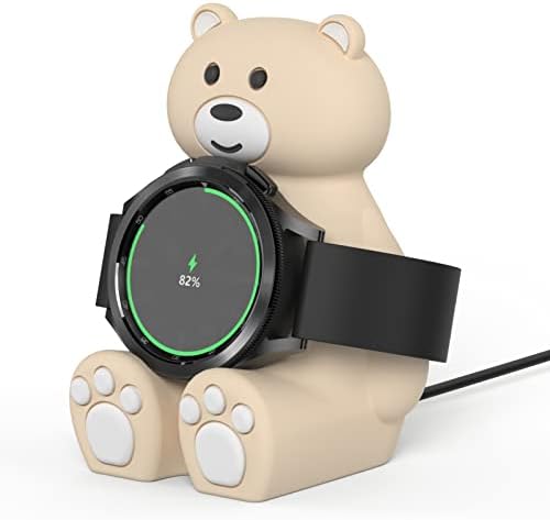 Поставка за зарядно устройство Samsung с хубав мечка, която е съвместима с Samsung Galaxy Watch 4/ Galaxy Watch 4 Classic/