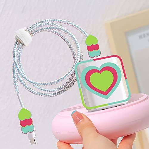 Цветен Протектор телефонен кабел за зарядно на iPhone Type-C с уникален дизайн Сладко Love Heart Data Кабел Bite USB Зарядно Устройство