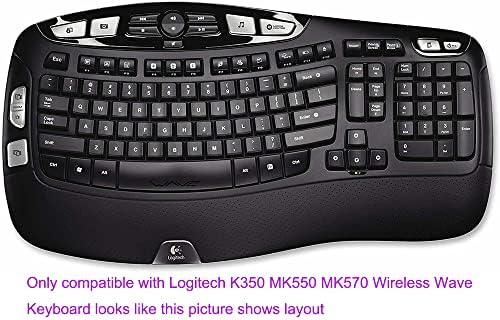 Ултра тънък защитен калъф за силиконовата клавиатура за настолен КОМПЮТЪР, съвместим с безжична вълнови клавиатура Logitech K350 MK550 MK570 (НЕ и за други настолни клавиатур