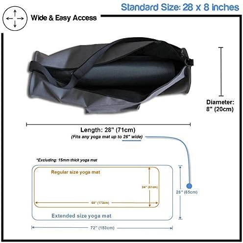 YogaAddict Голяма чанта за постелки за йога и компактен переноска С джобове, с дължина 28 x8 и 29 x11, подходящ за повечето размери