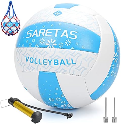 SARETAS Daisy Волейбол Мек Плажен Волейбол Официален размер за игри на открито / На закрито, Цветни Волейболни топки за момичета и деца,