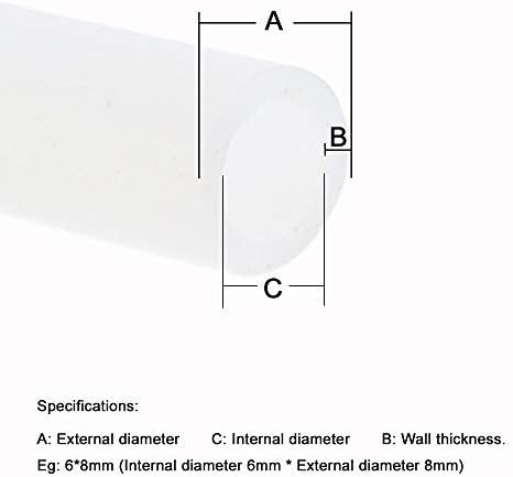 Силиконова Тръба с Дължина 2 метра 3 мм ID x 5 mm O.D., с дебелина на стената 1 mm, Гъвкав Силиконов Маркуч, Водовоздушный маркуч за изпомпване