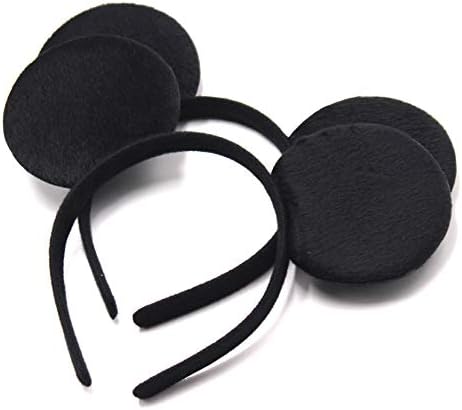 Луксозен текстилен панели с уши костюм за мишката FIVOENDAR Mouse - сувенири, за парти по случай рожден ден или празници, пакет от 20 броя (черен)