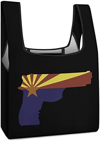 Пистолет Флаг на Щата Аризона за Многократна употреба за Хранителни стоки Сгъваеми Чанти Пазарски Чанти Ripstop Водоустойчив