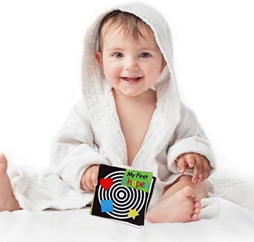 Toyvian Черно-бялата Книга от английската тъкани, Черно-Бели, Играчки за Бебета, Играчки за бебета, Играчки за бебета, Играчки Монтесори за