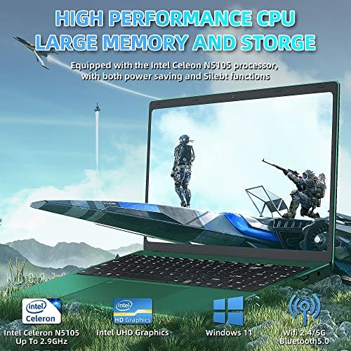 【Win 11 Pro / Office 2019】 16-инчов лаптоп с тесни рамки, FHD (1920 * 1200) IPS дисплей, с висока производителност с процесор Celeron N5105, 16 GB оперативна памет, 256 GB SSD-диск с пълен размер на ц?