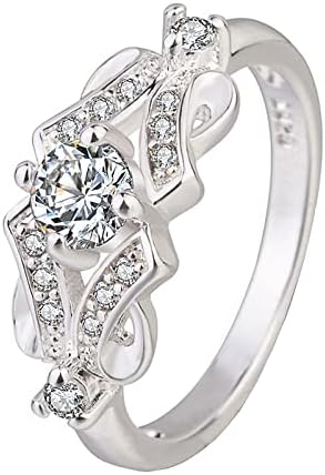 Сватбени и годежни пръстени, модерен пръстен, елегантен пръстен с цирконием, пръстен с диамант, цвете пръстен, годежен пръстен за жени