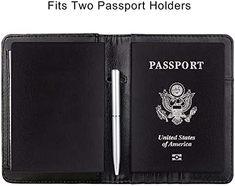 Чантата-притежател на паспорт WALNEW, Комбиниран Държач за паспорт и Вакцинной карти с RFID Заключване, Калъф за паспорт, Пътен Портфейл
