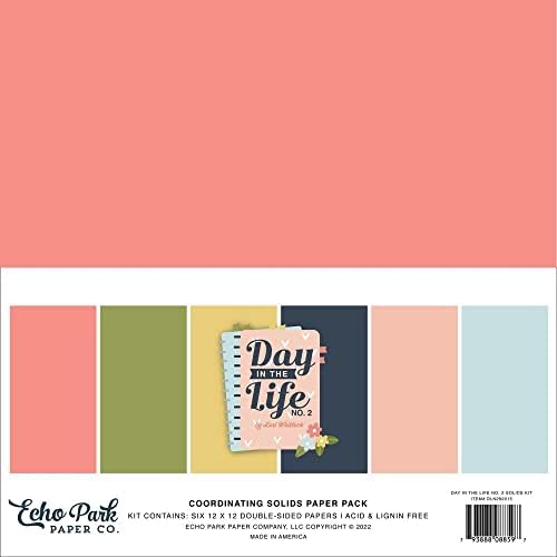 Комплект за събиране на хартия Echo Park: Набор за събиране на Ден в живота № 2 на 12 x 12 + Комплект от дебела хартия Ден в живота