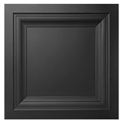 Art3d 48-Pack Квадратна черна таван теракот 2 фута x 2 метра, таван панел, PVC 24 x 24 инча.
