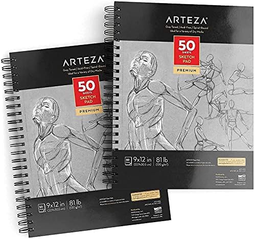 ARTEZA Сиво-Бял Комплект за рисуване, Пособия за рисуване за художници, Артисти-хоби и Начинаещи