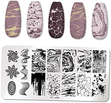 Ruluti Плоча За Релеф Нокти Мрамор Модел Шаблони За Дизайн На Ноктите От Неръждаема Стомана Шаблон За Дизайн На Ноктите