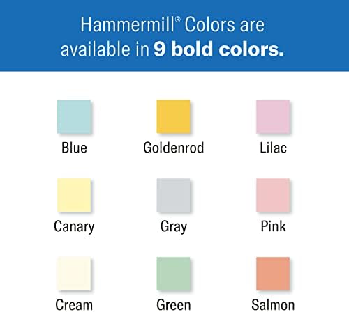 Цветна хартия Hammermill, £ 24 Синя хартия за принтер, 8,5 x 11-1 Купчина (500 листа) - Произведено в САЩ, Пастельная хартия, 103671R