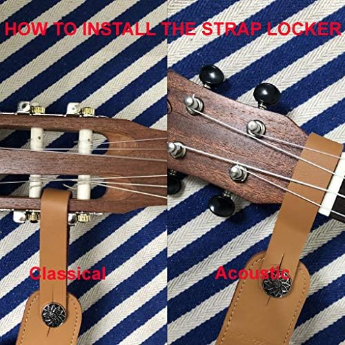 MUSIC FIRST е Мек Текстилен колан в стил кънтри и Каишка за Ukulele от естествена Кожа презрамка за ukulele Версия 2.0 с каишка