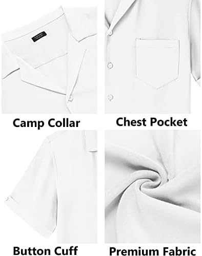 EndoraDore Мъжки Бельо Комплект от 2 теми, Риза с къс ръкав Копчета, Летни Плажни Шорти, Празничен Топ и Комплект Шорти