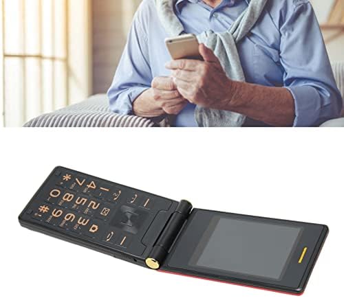 Старши мобилен телефон, 5900 ма, 3-Инчов Мобилен телефон Отключени за разходки (Червен)