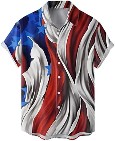 Летни Мъжки Ризи За празнуване на Пролетно-летния Ден на Независимостта, Ежедневни Реколта Издържат Ризи С Къс ръкав