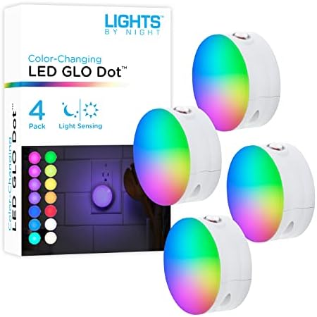 Осветление през нощта, Led индикатор за Glo Dot, което променя цвета си, лека нощ, Сменяем сензор от здрач до зори, Компактен,